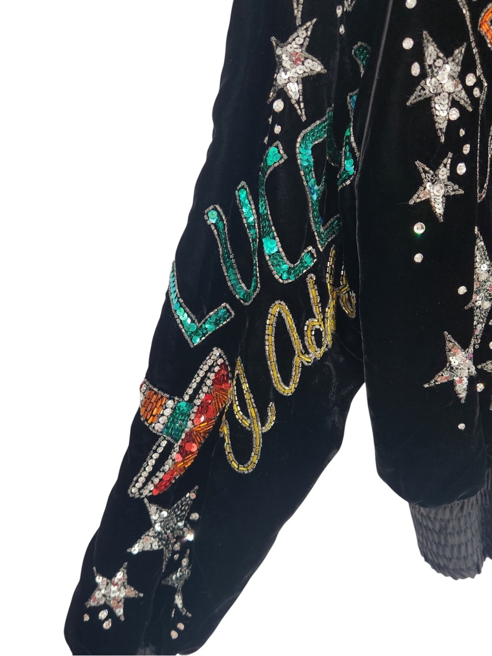 VTG 80s Bob Mackie Sequin Jacket Old Hollywood Mocambo Earl Carroll Velvet M - Picture 6 of 15